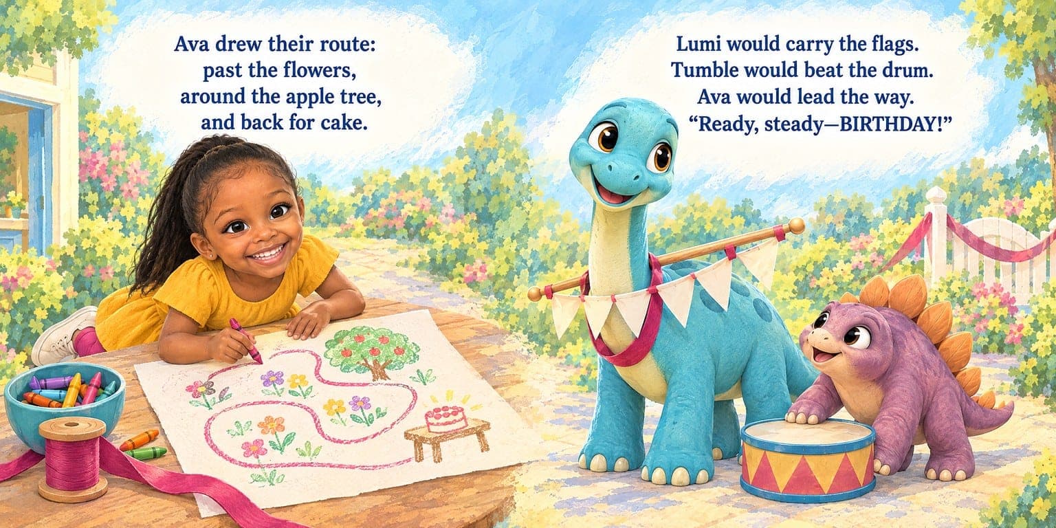A finished page from Ava's book