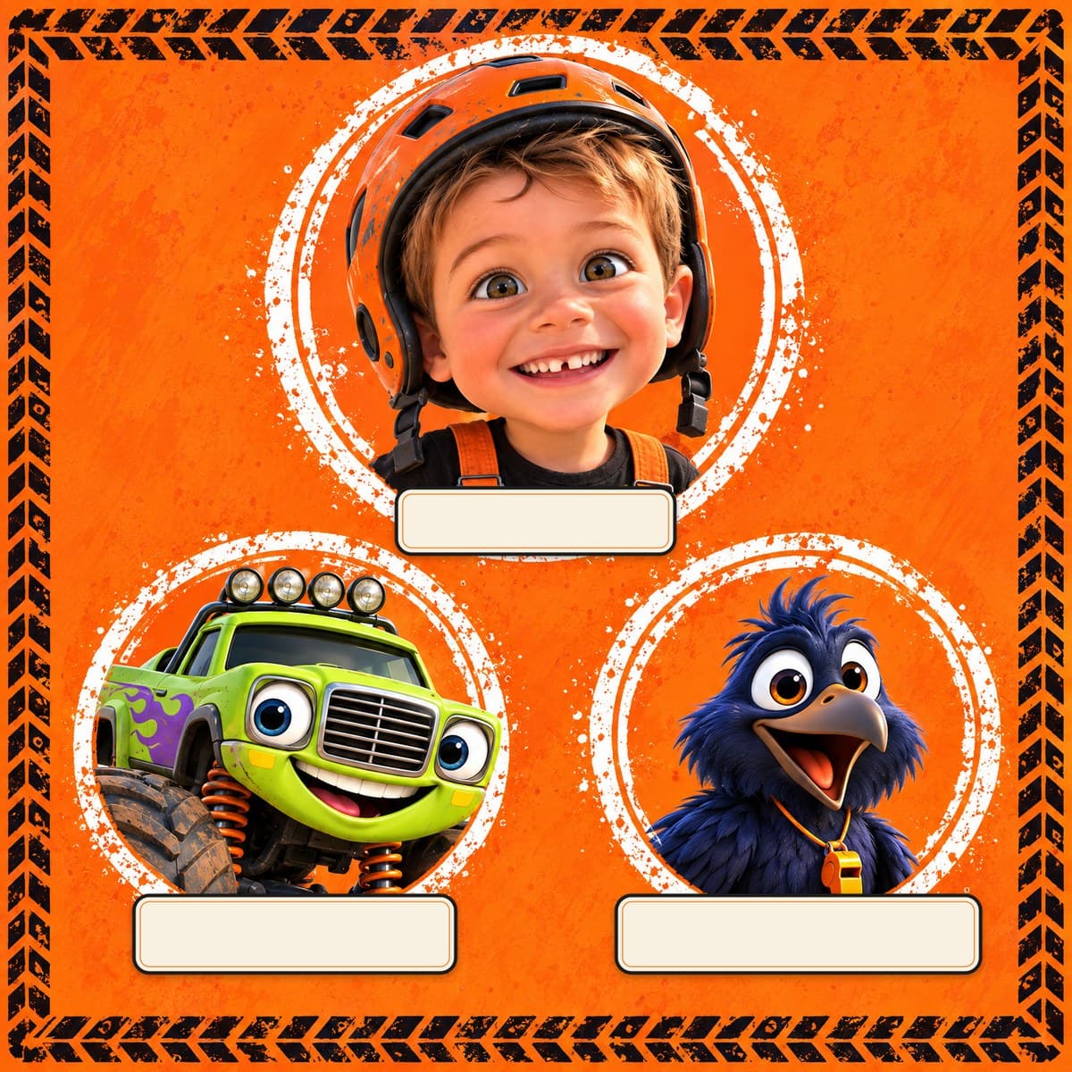 The cast of Your Child and the Mud Monster: Cody, Mudge, Rusty
