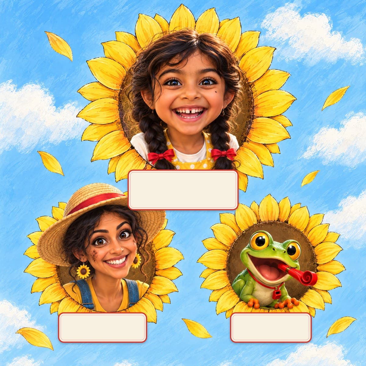 The cast of Your Child and Auntie's Garden Party: Maya, Jo, Fig