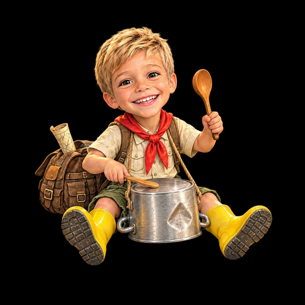 Noah, painted from a photo, as the hero of Noah and the Rain Song