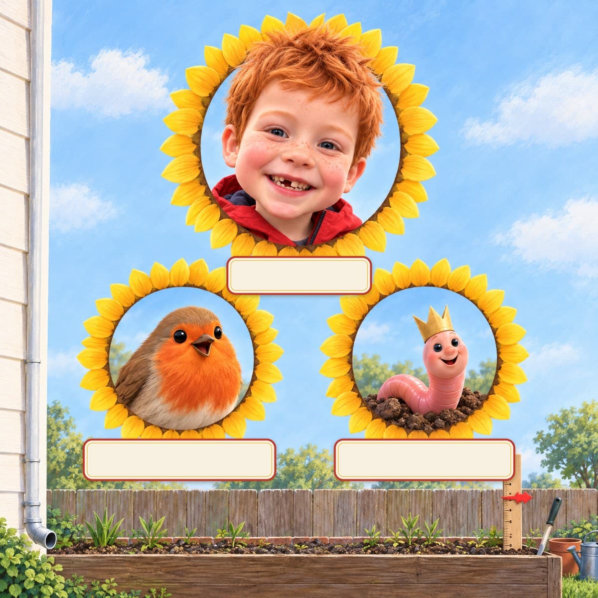 The cast of Your Child and the First Green: Otis, Robin, Sir Wiggles