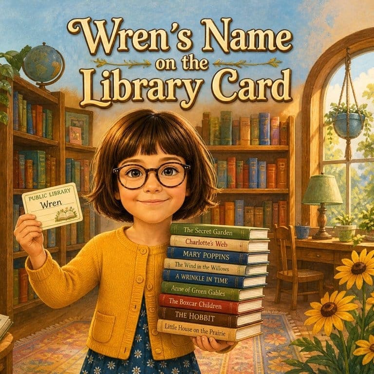 The cover of Wren's Name on the Library Card