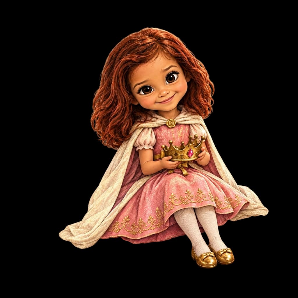 Isabella, painted from a photo, as the hero of Isabella and the Golden Crown