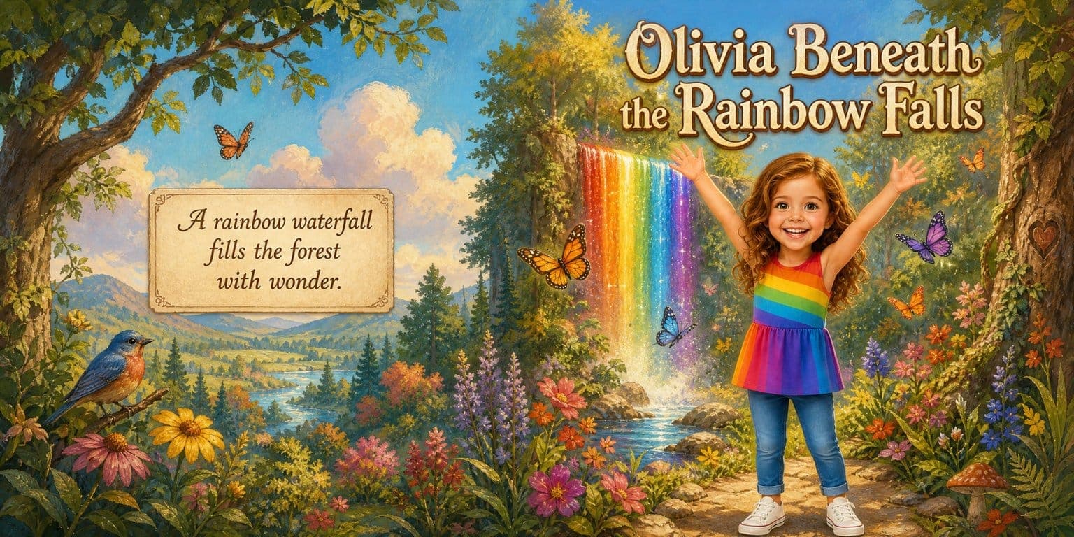 The cover of Olivia Beneath the Rainbow Falls