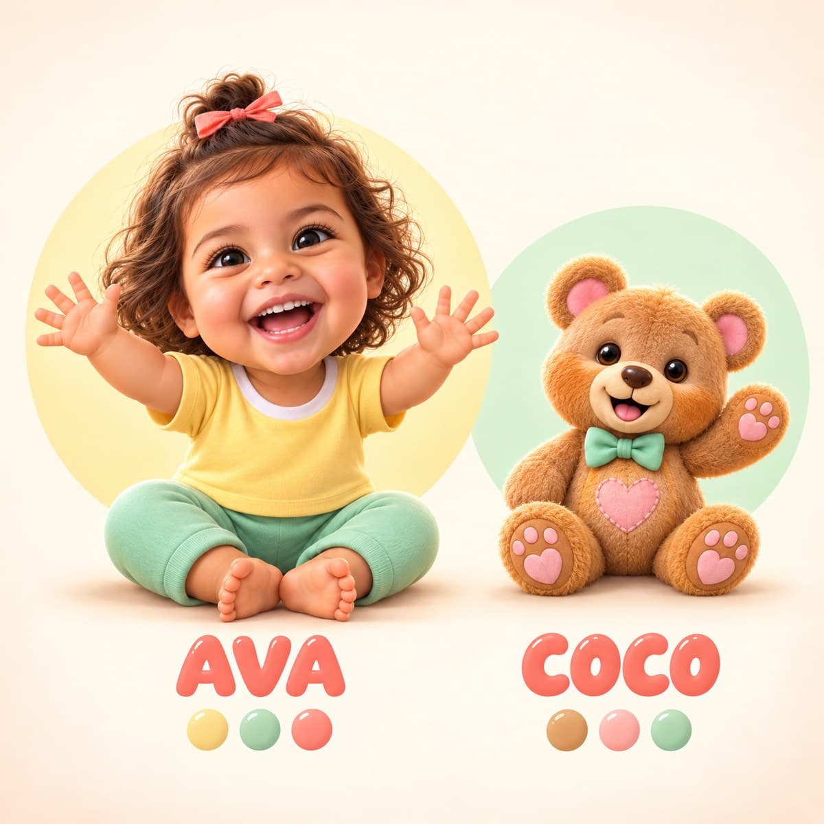 The cast of Peekaboo, Your Child!: Ava, Coco